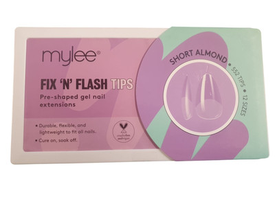 Mylee Fix & Flash Soft Gel Tips kurz Mandel 552 Tips 12 Größen