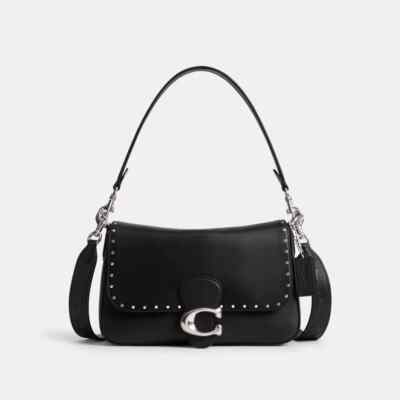 COACH Soft Tabby26 Shoulder Crossbody Bag with Rivets Black COACH Soft Tabby26 Shoulder Crossbody Bag with Rivets Black
