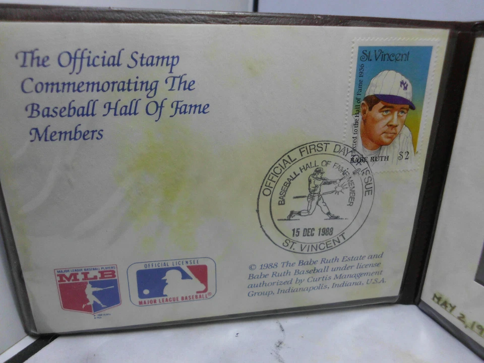  12/15/88 Hall Of Fame Member Babe Ruth Official First Day Home Run Stamp Gold - Image 4 of 4