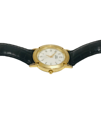 Vintage Timex Womens Watch 33mm Gold Tone Case W/Black  display picture 2