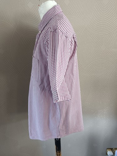 Marks & Spencer Peached Pure Cotton Burgundy Check Short Sleeve Shirt - Size XL - 第 7/13 張圖片