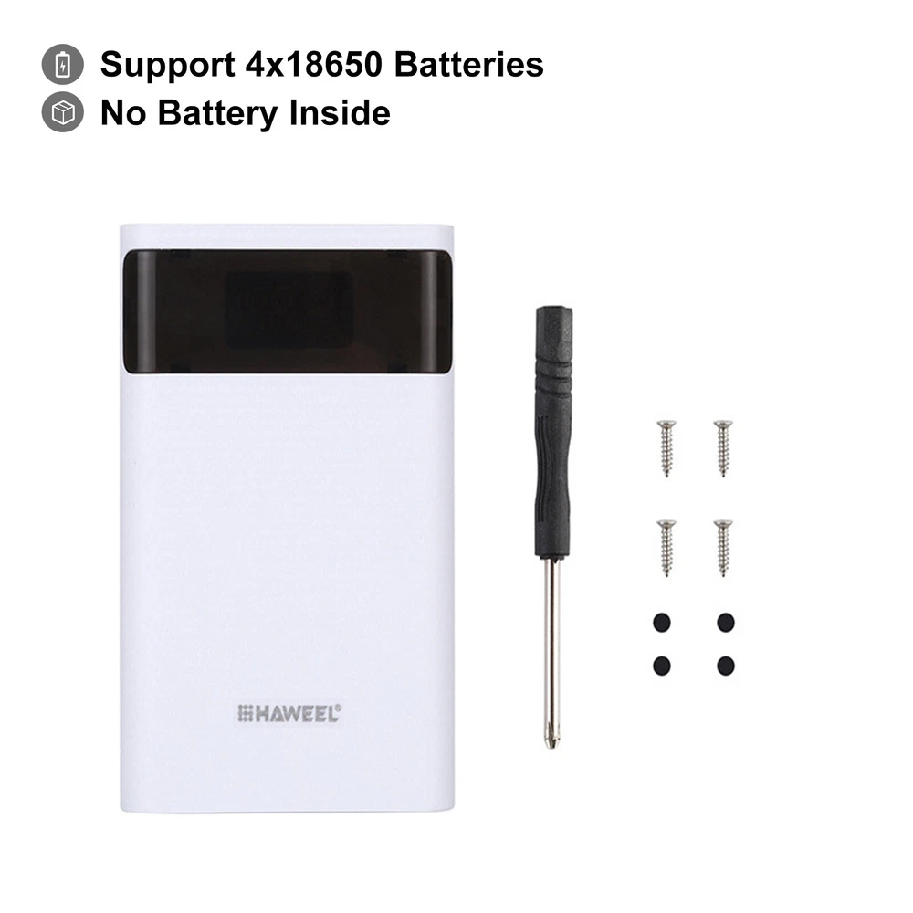 Power Bank Battery Shell Case for 18650 4 slots DIY Detachable USB Charging Box