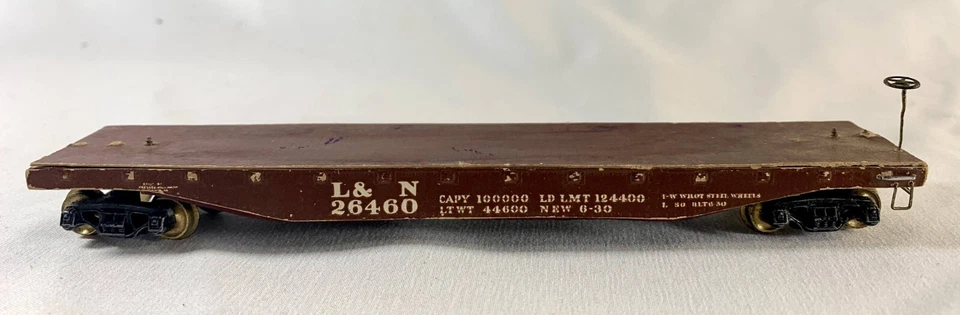 L&N 26460 Flat Bed HO Scale Wood Matel Freight Car Built Kit Vintage - Image 4 of 4