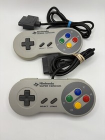 SALE! Set of 2 OEM Authentic Nintendo SNES Super Famicom Controller - TESTED -22