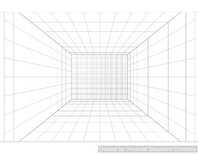 25 Pack Large Interior room grid layout 1 point perspective 36'' x 24'' (10' wall)