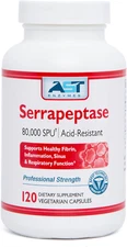 Serrapeptase 80,000 SPU – 120 Vegetarian Capsules - Premium Natural Systemic ...