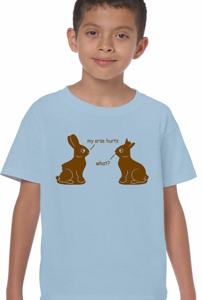 Easter TShirt My Arse Hurts Kids Boys FunnyChocolate Bunny Rabbits Egg