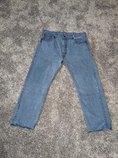 Vintage Levi's 501 XX Button Fly Destroyed Denim Dark Blue Jeans Men's Sz 40x32