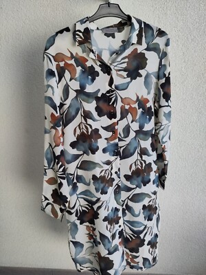Falconeri midi-Blusen-Kleid langarm 100% Seide italienische L