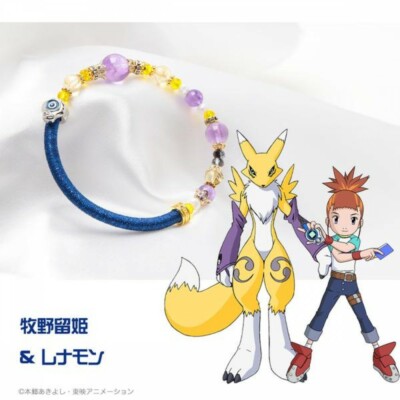 Digimon Tamers Rika Nonaka & Renamon Wind Cord Bracelet Japan Limited