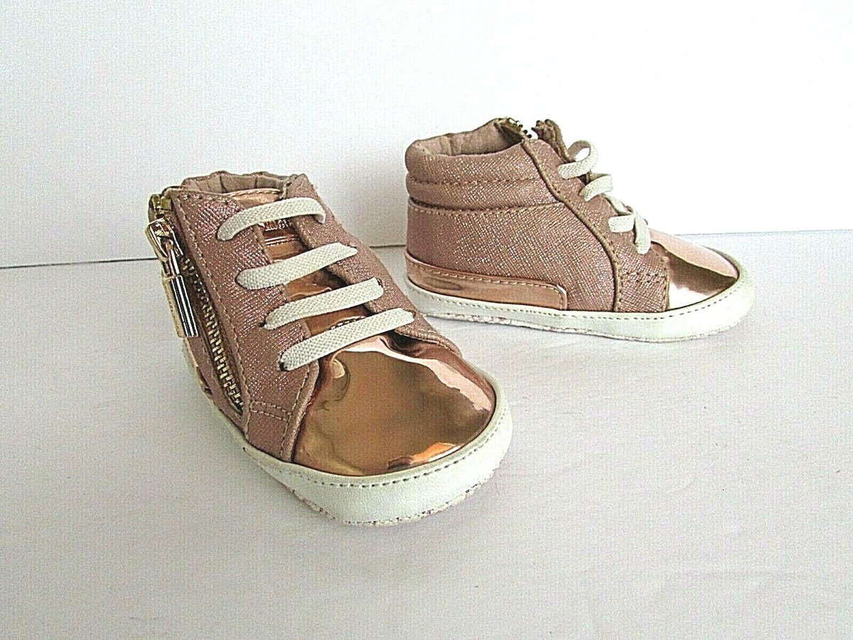 michaels kors baby bleu dusty rose shimmer ankle infant girls boots-Sz  3-nwob