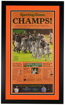   San Francisco Giants 2010 World Series Newspaper Sec B1 Framed Nov 2 
