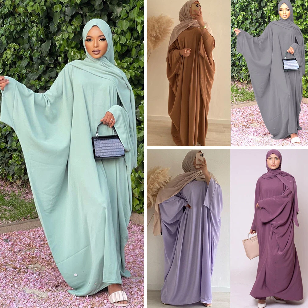 Satin Cooper Hijab Evening Dress 2239BKR - Neva-style.com