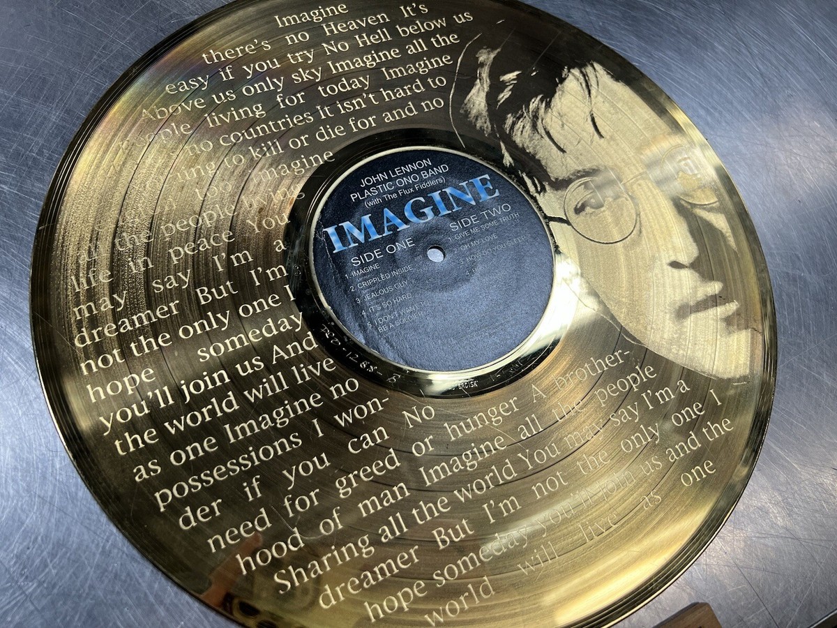 John Lennon 25th Anniversary 24k Gold Plated Imagine LP COA