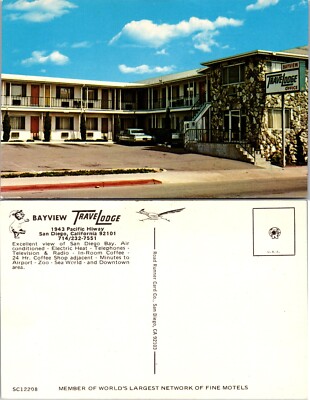 Bayview Travelodge San Diego California CA Motel Postcard