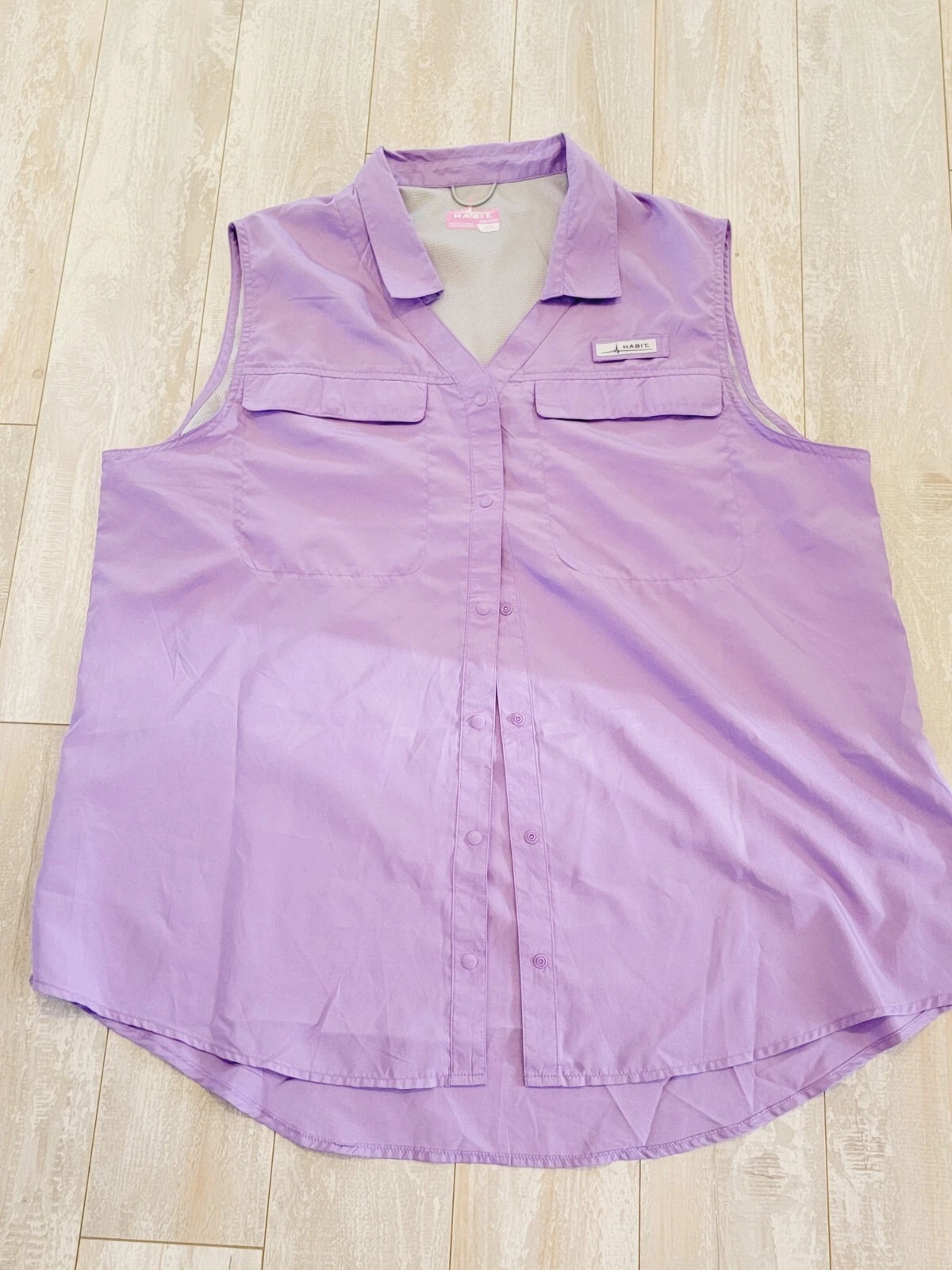 Habit 2XL Ladies UPF 40 Fishing Boating Vented Shirt Lavender Purple NWOT