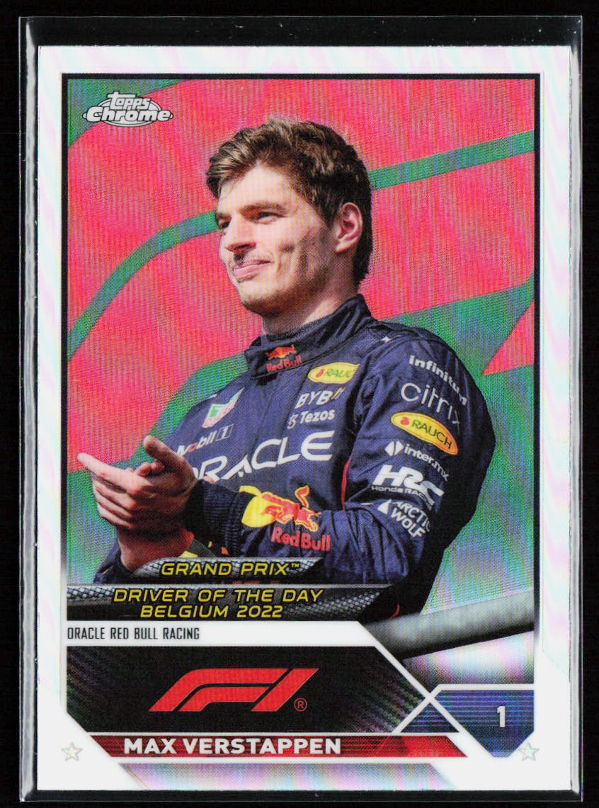 Max Verstappen #179 Racing Cards 2023 Topps Chrome Formula 1 trading card — raw and PSA graded price guide