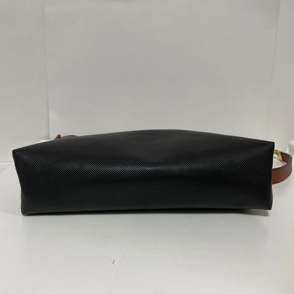 Bolso de Hombro Bottega Veneta Cuero PVC Auténtico Negro Marrón Mediano Mujeres Italia Foto 4 de 4