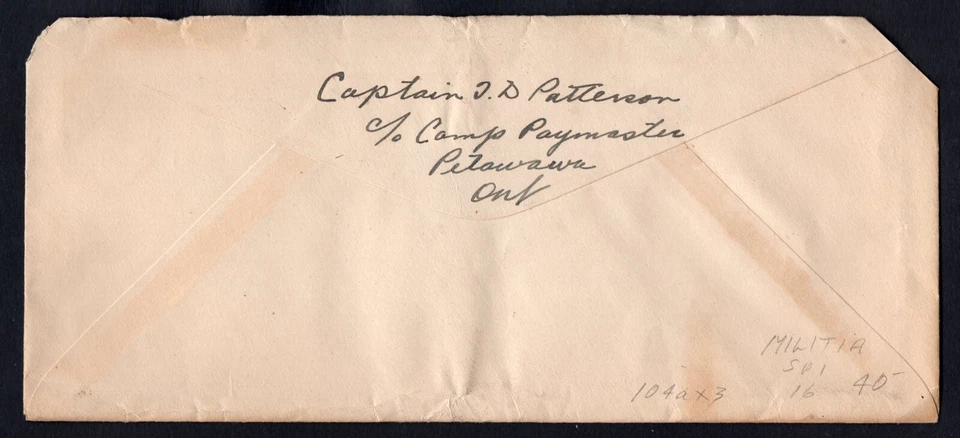 Canada 1916 Petawawa Camp Militia FPO on Official OHMS Cover to London. Military - Image 2 of 2