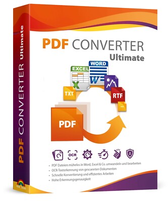 PDF Converter Ultimate 2022 - PDF2Word- PDF2Excel - Lizenz für 3 PCs -PC DVD-ROM