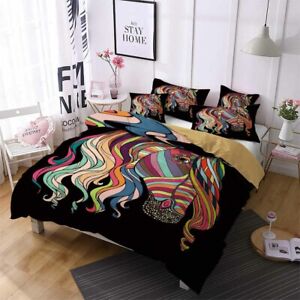 3D Animal Print Horse Duvet Quilt Cover Bedding Comforter Cover PillowCase C32