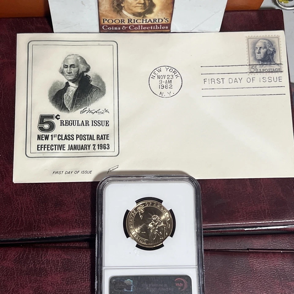 Father of Our Country; George Washington 2007P NGC BU 1ST Day + 1962 FDC X333 - Image 3 of 4