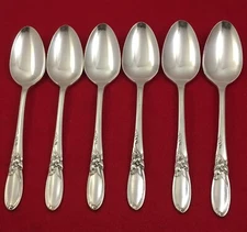 Oneida Community WHITE ORCHID Silver Plate Lot of 6-Teaspoons 1953 Silverware