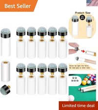 Standard 12mm White Pool Cue Tips  Ferrules Set - Perfect for All Skill Levels
