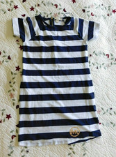 Michael Kors Women’s Striped T-Shirt Logo Dress Size XS Short Sleeve Navy White