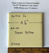 1 pc. Texas Yellow: 4-1/4" Glossy Ceramic Tile, Made by Daltile Co. in USA, New