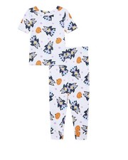 White Halloween Bat Pumpkin Kids Pajama Set