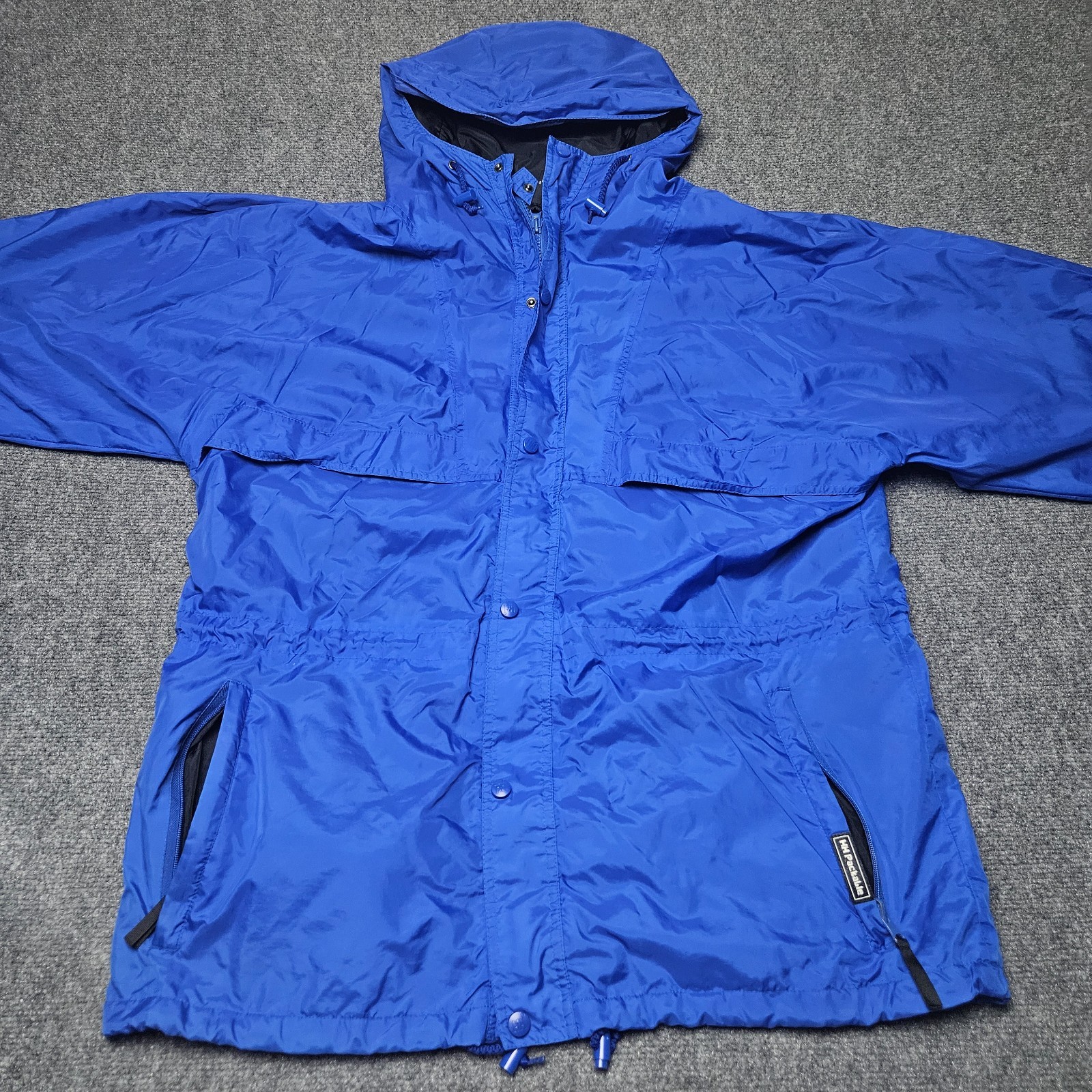 Helly Hansen Rain Jacket Large Blue Nylon Hooded … - image 1