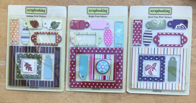 NIP 3 Packages of SCRAPBOOKING AUTUMN, BRIGHT, JEWEL TONE STICKERS New in Packag