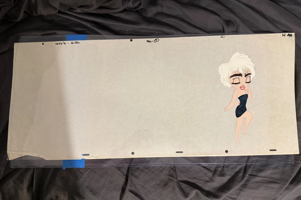 MADONNA - WHO'S THAT GIRL HAND PAINTED ANIMATION CEL FROM MOVIE OPENING CREDITS - Image 3 of 4