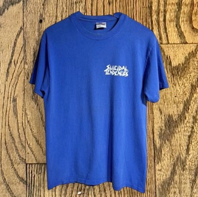 Vintage 90 s Blue Suicidal Tendencies Thrash Punk Art Grunge Band Tee T Shirt