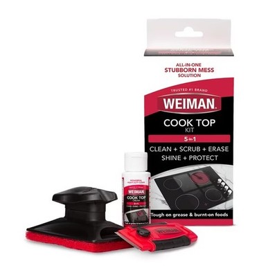 Weiman Glass Stove Top Complete Cleaning Kit Cleaner Scrubber & Scraper Included