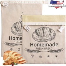 Beeswax Bread Bags Reusable Eco-Friendly Organic Linen Airtight Storage Solution
