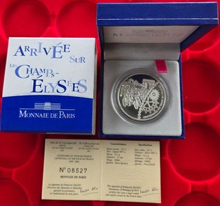 Frankreich 2003 Tour de France Arrivée Champs Elysées PP 1 5 Euro Silber Argent