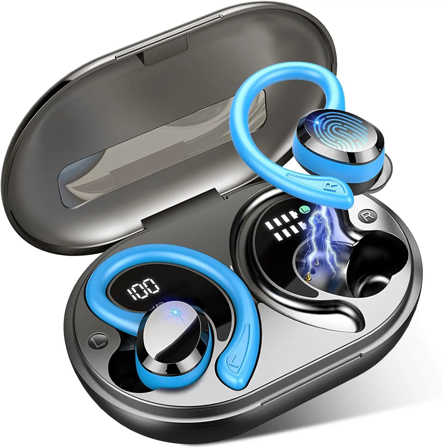 Wireless Bluetooth 5.3 Earbuds with Stereo Bass and Noise Cancelling Mic-image