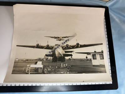 WW11 BOAC Photo BOEING 314 Flying Boat in Flight OVER TOP GROUNDED BALITMORE USA