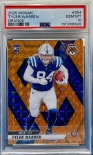 2025 Mosaic Tyler Warren Rookie Card #354 ORANGE Prizm SSP /199 💎PSA 10💎 Pop 5