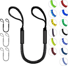 2-Pack Bungee Dock Lines for Boats with Loops, Boat Tie Downs for Docking, Adjus