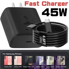 45W Fast Charger 6.5ft Type C Charge Cable / USB C Block for Samsung Galaxy S24