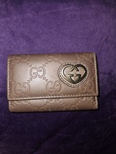 Gucci Blush Leather Monogram Guiccissima Key Case