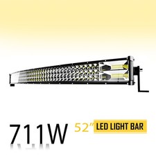 52 Inch Curved Triple Row 711W LED Light Bar Spot Flood Combo for SUV UTV