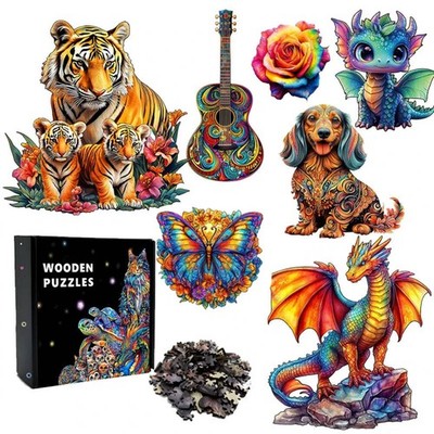 Einzigartiges Gehirntraining Tierform 3D Tiger Tier Puzzle pädagogisch Woo