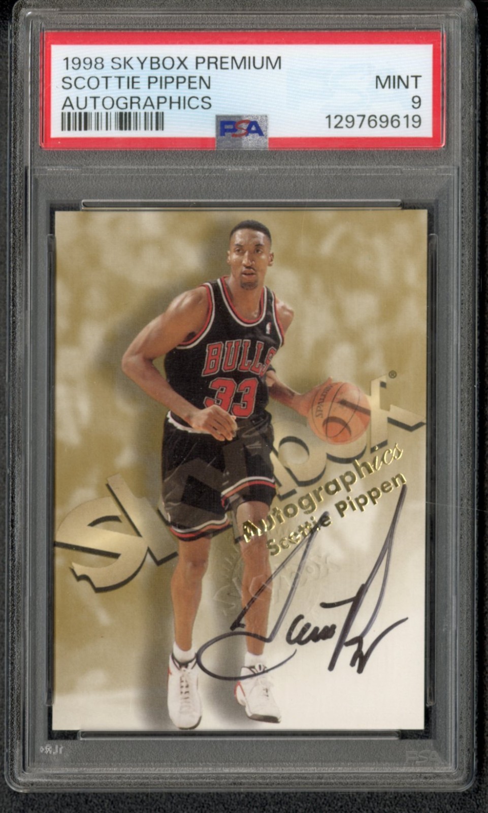 1998-99 Skybox Premium Autographics Scottie Pippen Auto PSA 9 HOF