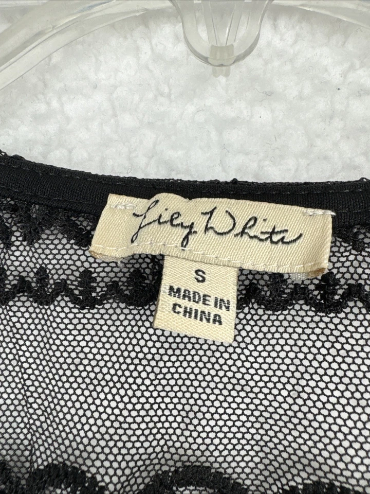 Top de encaje floral negro vintage para mujer caprichoso oscuro romántico bruja pequeño Foto 2 de 4