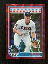 2025 Panini Stars & Stripes USA Baseball #22 Gavin Fien Red Lightning #/30