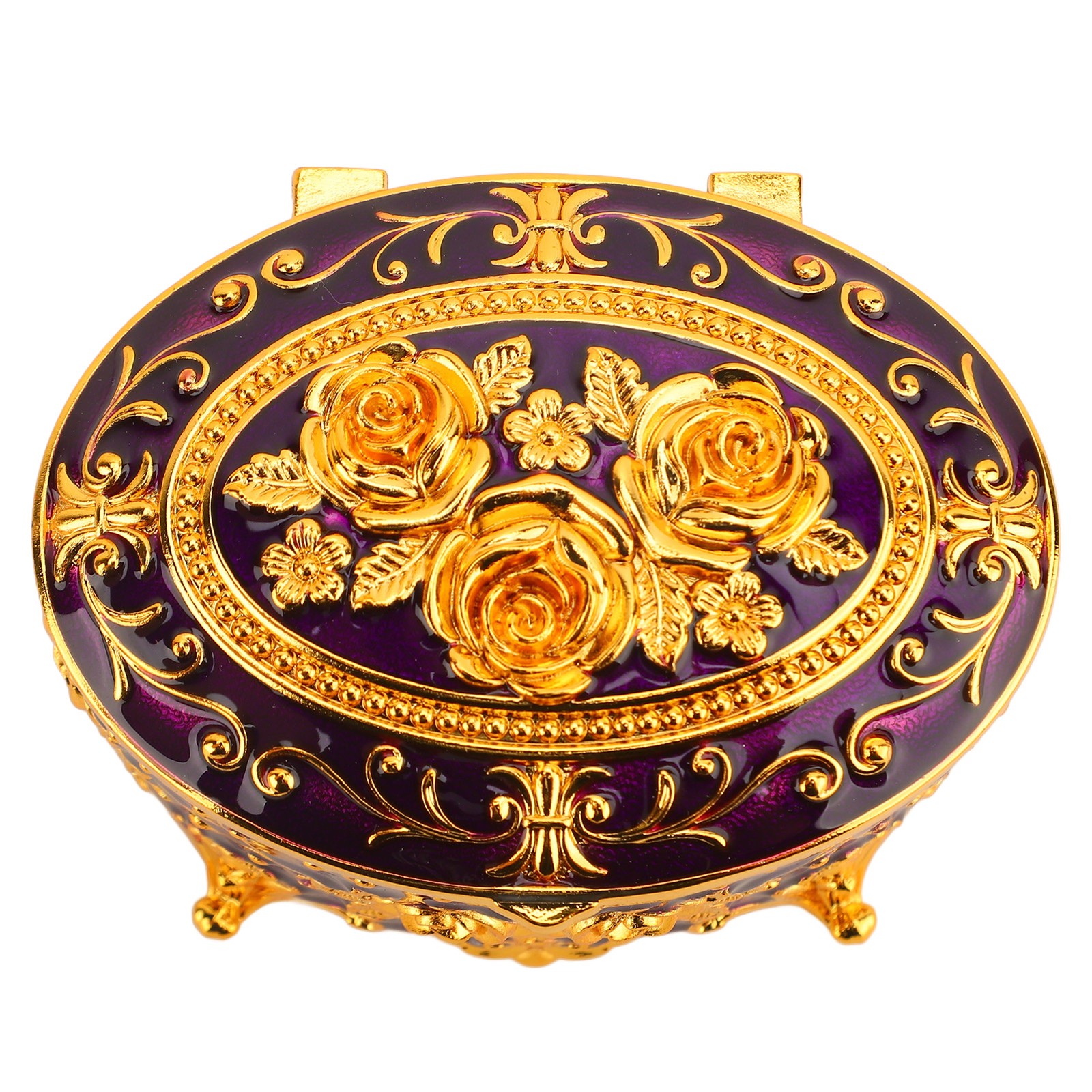 Metal Jewelry Box Vintage Zinc Alloy Decorative Easy To Maintain Keepsake Bo HEN